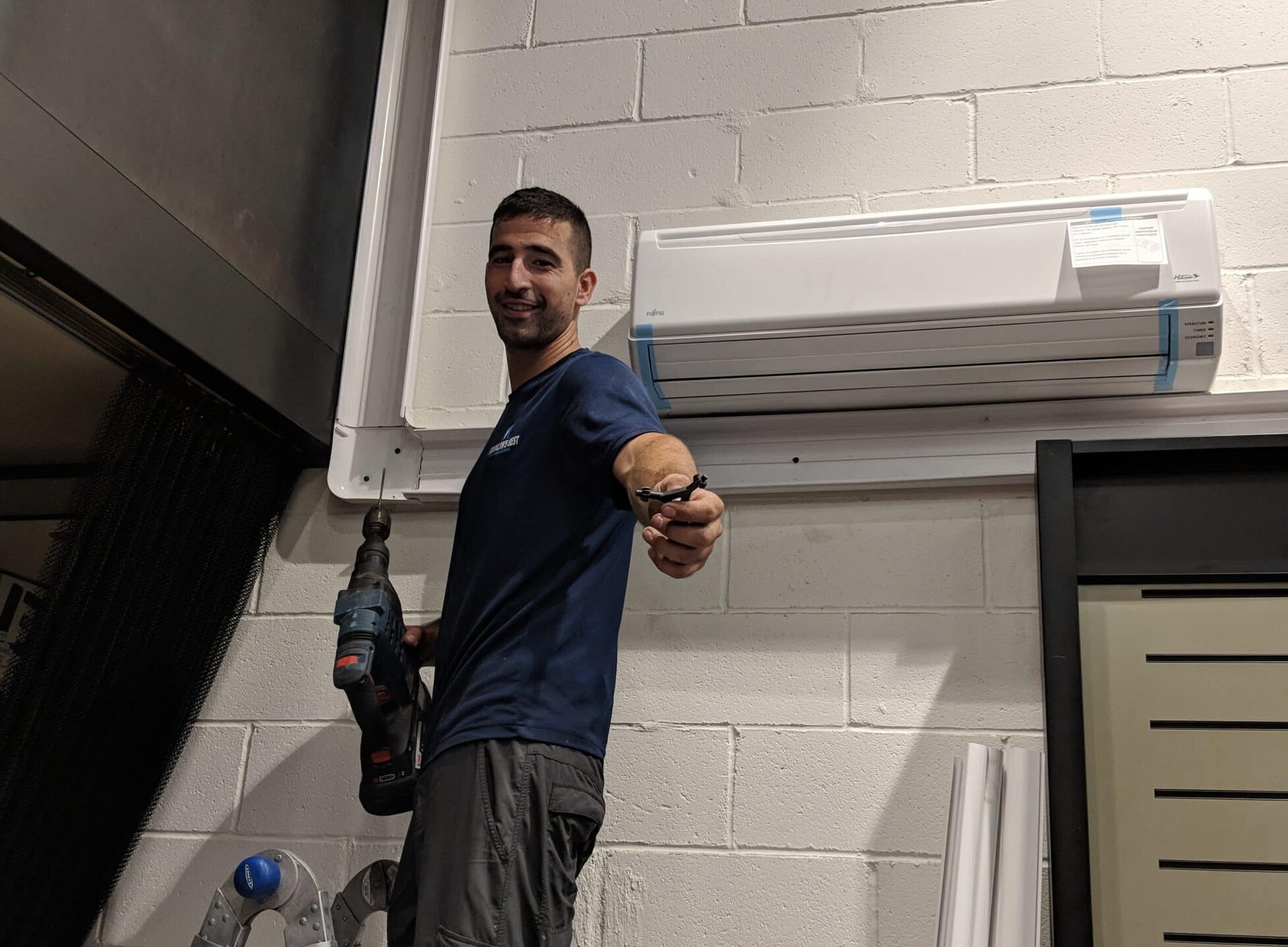 Installation of a split AC in a commercial location