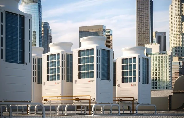 A Mitsubishi City-Multi system in the roof in Denver CO