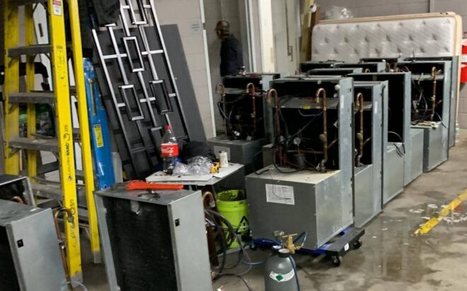 Vertical stacked HVAC units