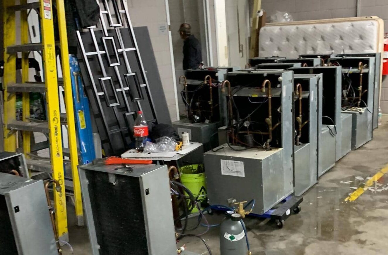 Vertical stacked HVAC units