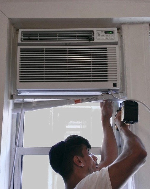 Upper window air conditioner installation